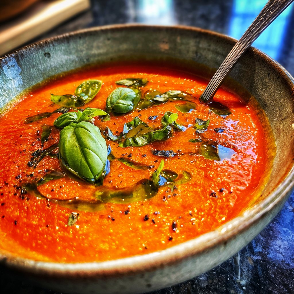 Tomatensuppe mit Olivenöl