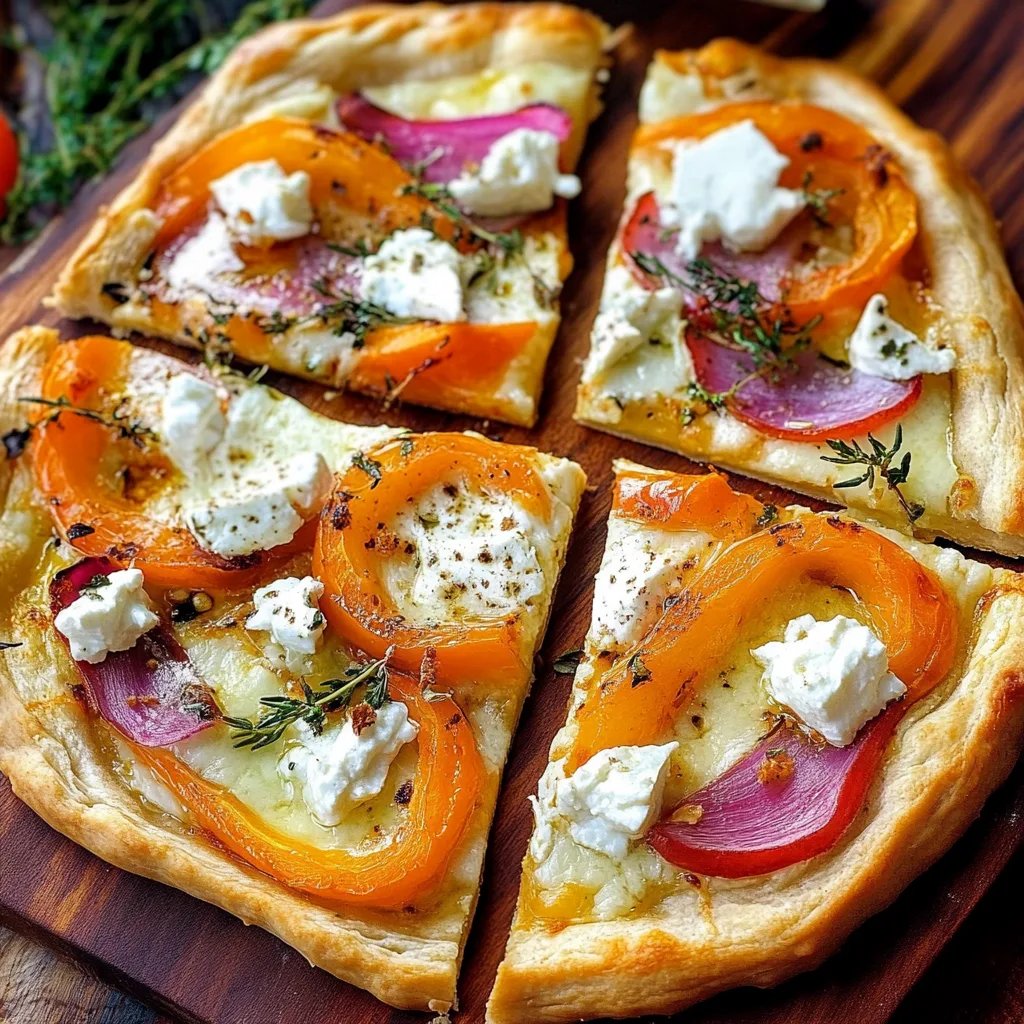 Kürbis-Flammkuchen mit Feta