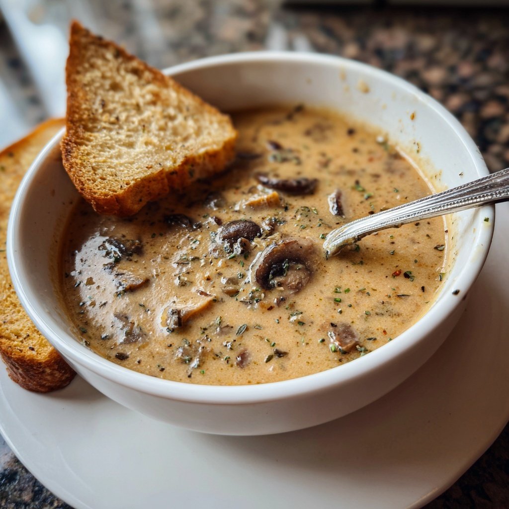 Cremige Champignonsuppe und 25 Minuten selber machen - perfekte Pilzsuppe für Weihnachten