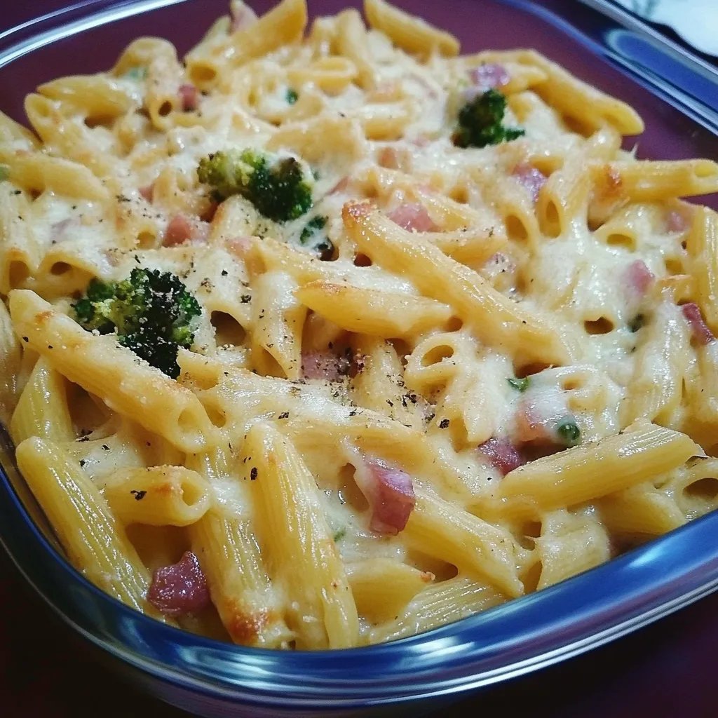 Käsige Penne-Brokkoli-Auflauf