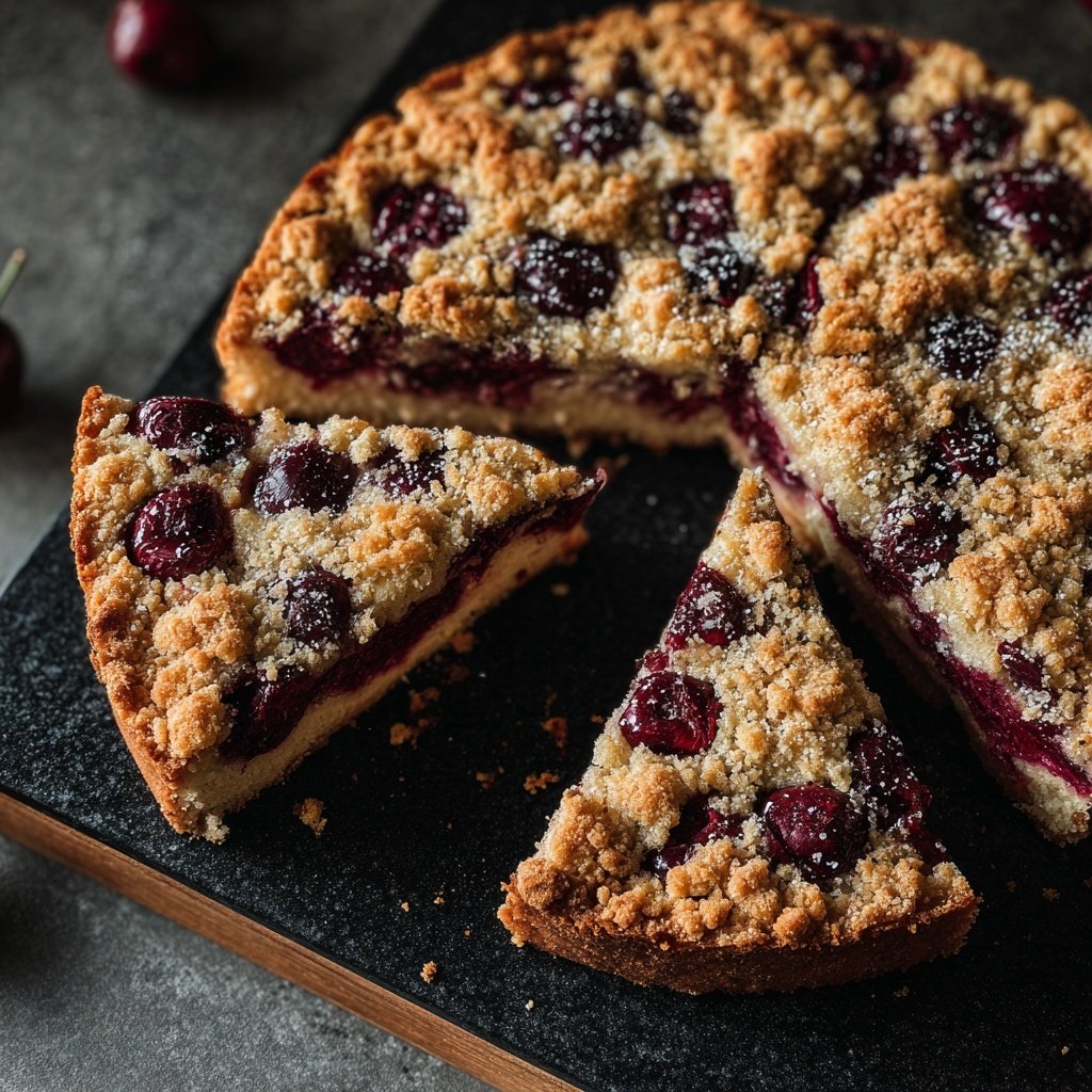 Streuselkuchen Mit Kirschen Vom Blech
