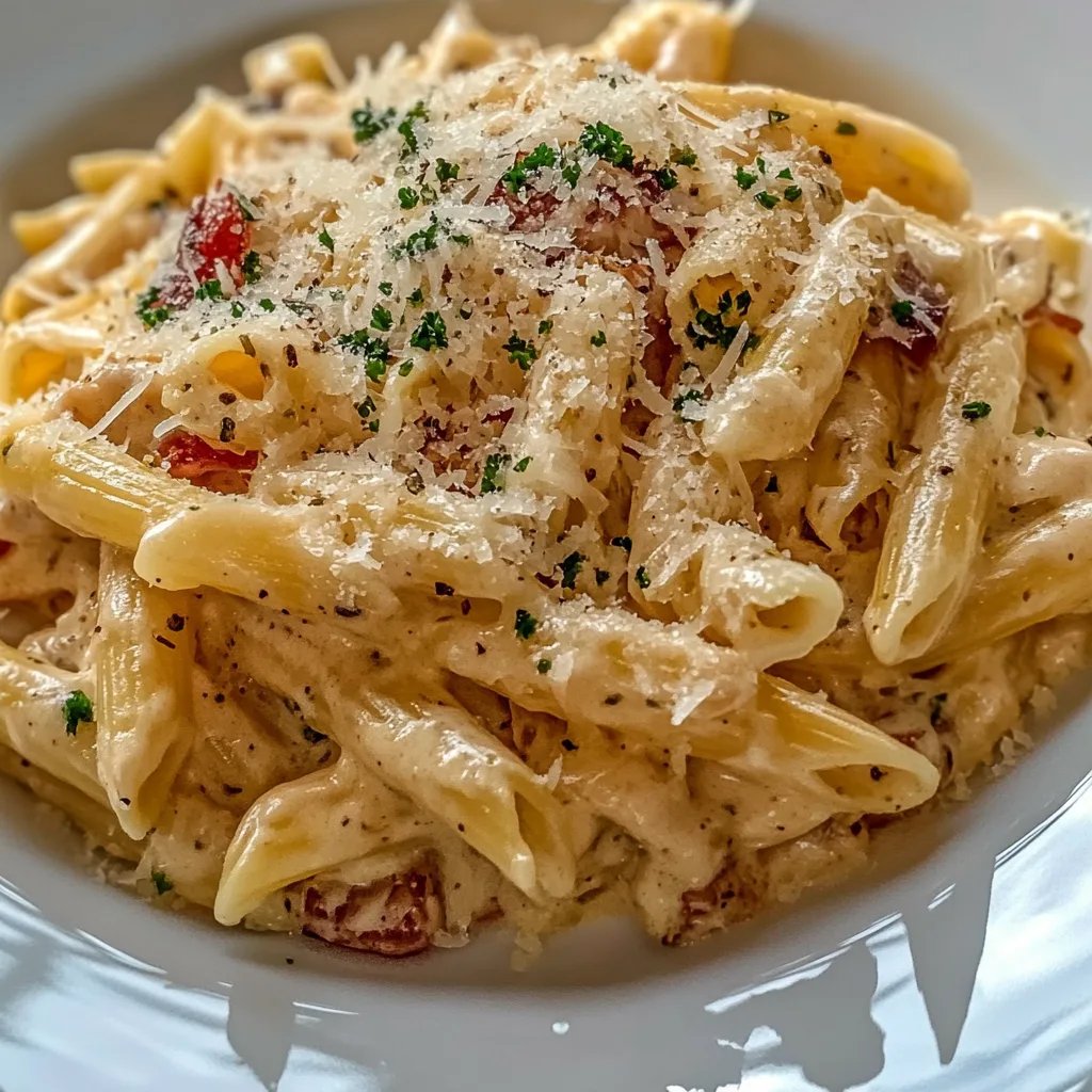 Cremige Knoblauchpasta aus einem Topf