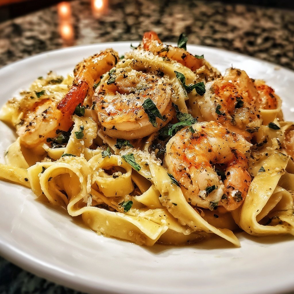 Tagliatelle mit Garnelen und Prosecco