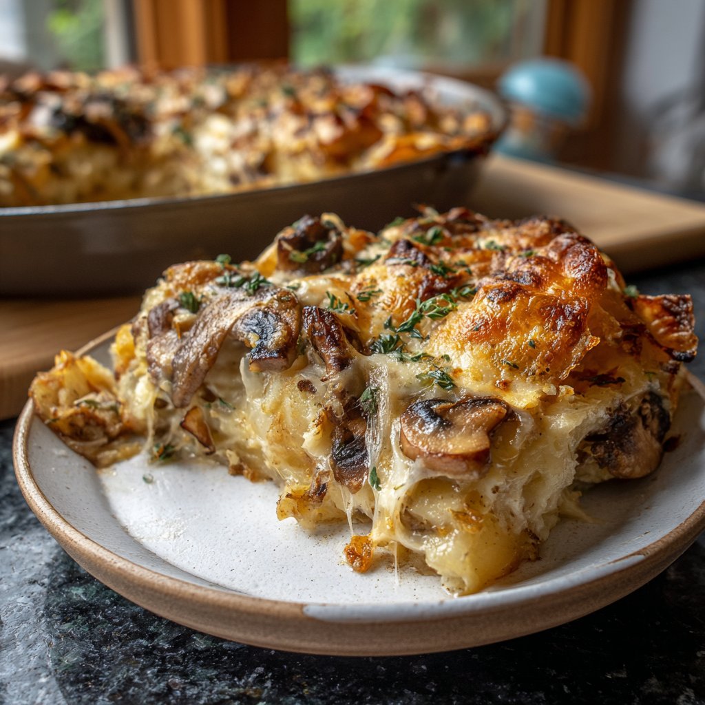 Kartoffelauflauf mit Pilzen