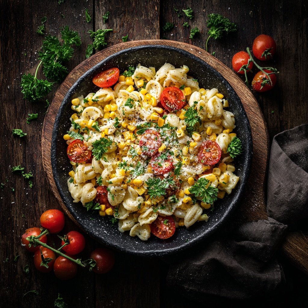 Mediterraner Nudelsalat Mit Mais